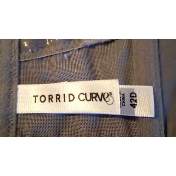 Torrid Curve Strapless Lined Bra Underwire Lace Trim Womens 42D Gray - Picture 4 of 4